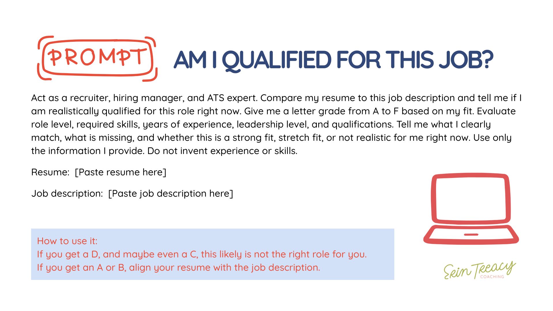 AI prompt for evaluating resume against job description