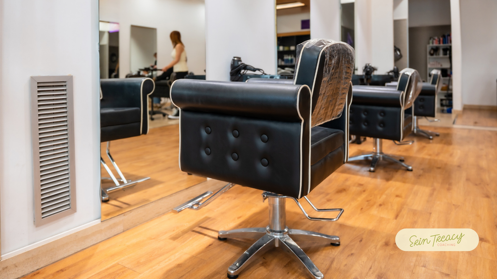Empty hair salon chair with styling tools ready after a missed appointment